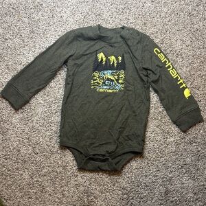 Carhartt Olive Graphic Baby Onesie